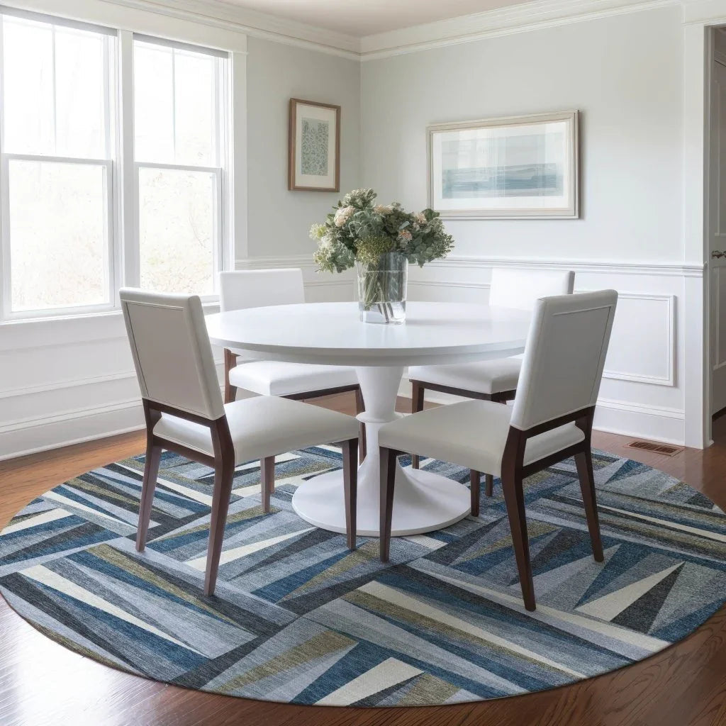 LOOMLAN Rugs Azura Blue Washable Indoor-Outdoor Rug