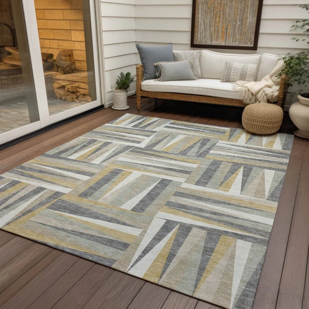 LOOMLAN Rugs Azura Brown Washable Indoor-Outdoor Rug