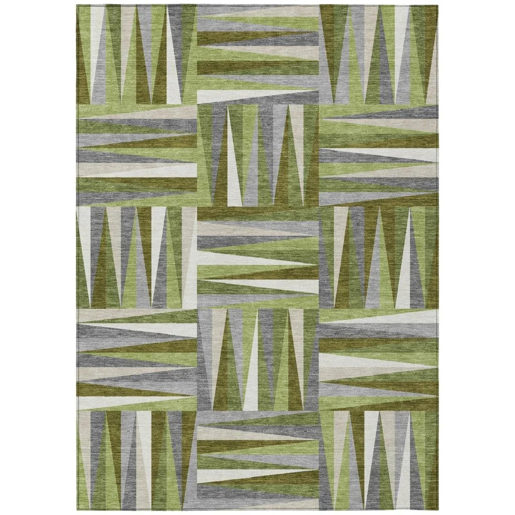 LOOMLAN Rugs Azura Green Washable Indoor-Outdoor Rug