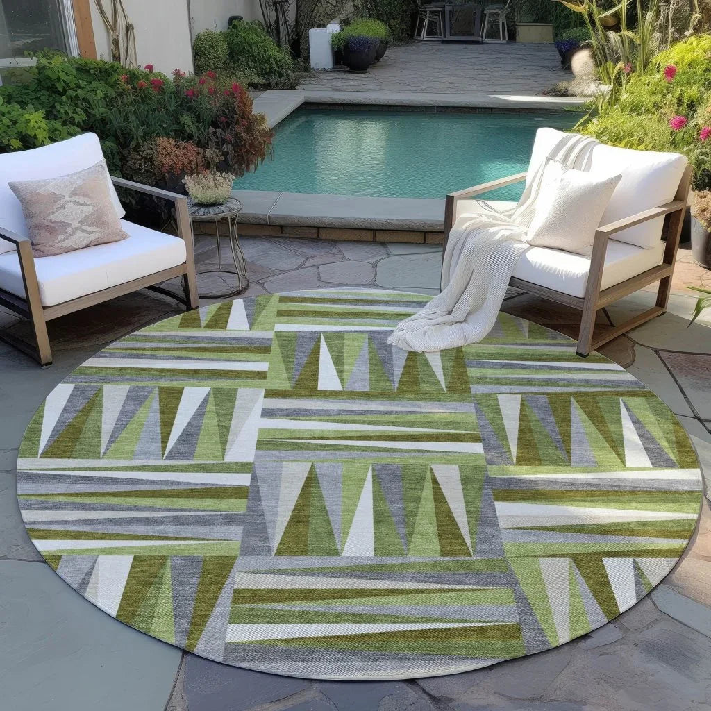 LOOMLAN Rugs Azura Green Washable Indoor-Outdoor Rug