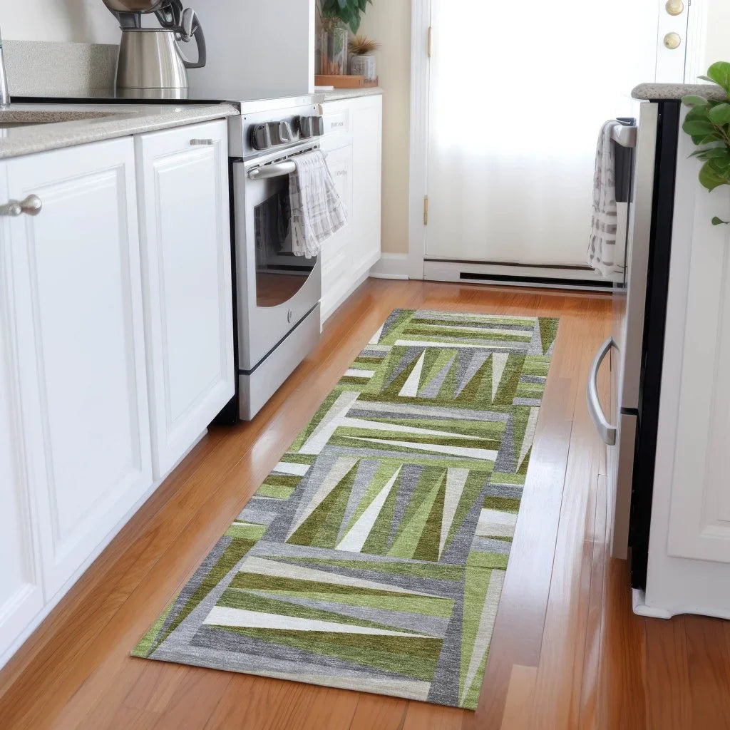 LOOMLAN Rugs Azura Green Washable Indoor-Outdoor Rug
