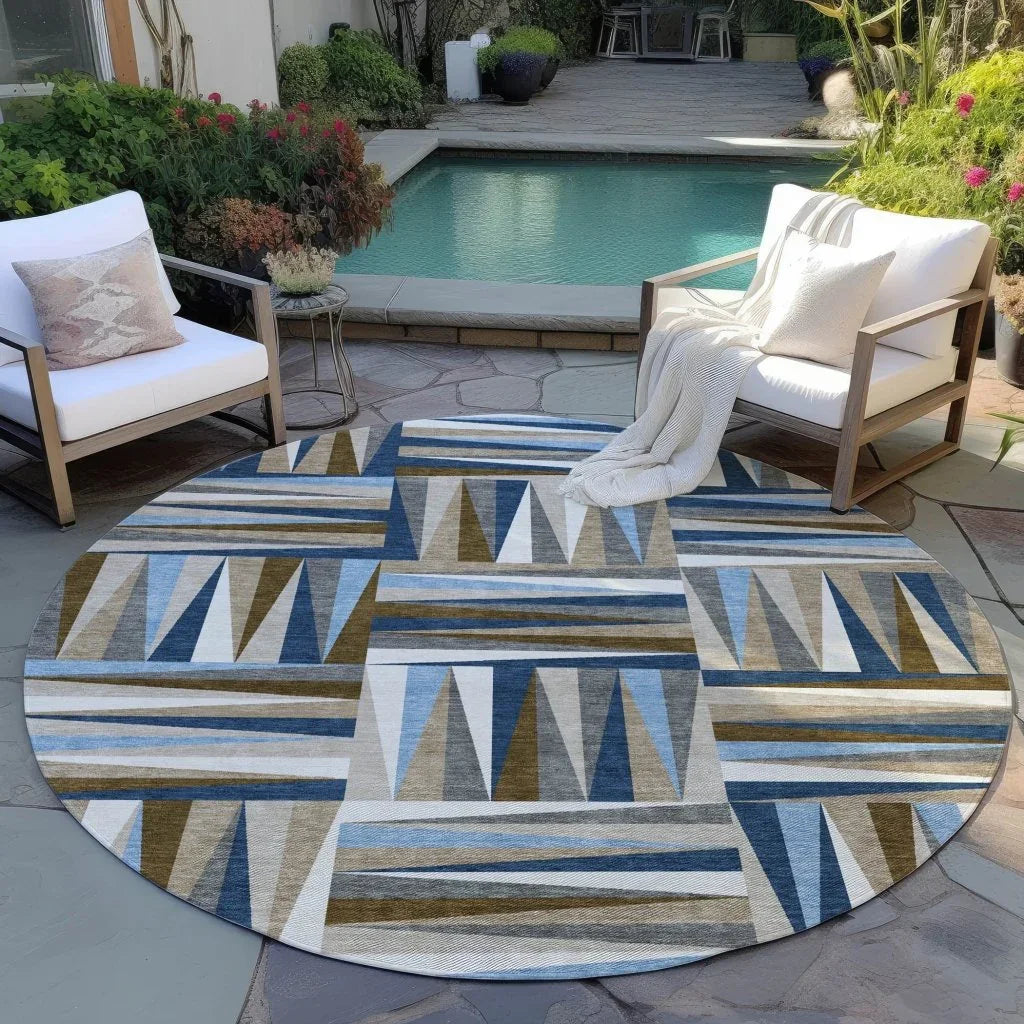LOOMLAN Rugs Azura Navy Washable Indoor-Outdoor Rug