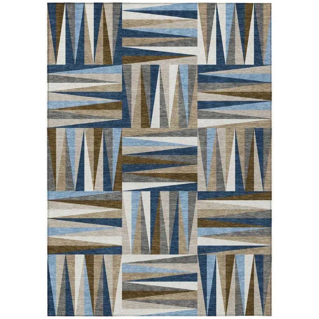 LOOMLAN Rugs Azura Navy Washable Indoor-Outdoor Rug
