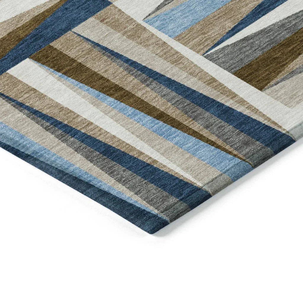 LOOMLAN Rugs Azura Navy Washable Indoor-Outdoor Rug