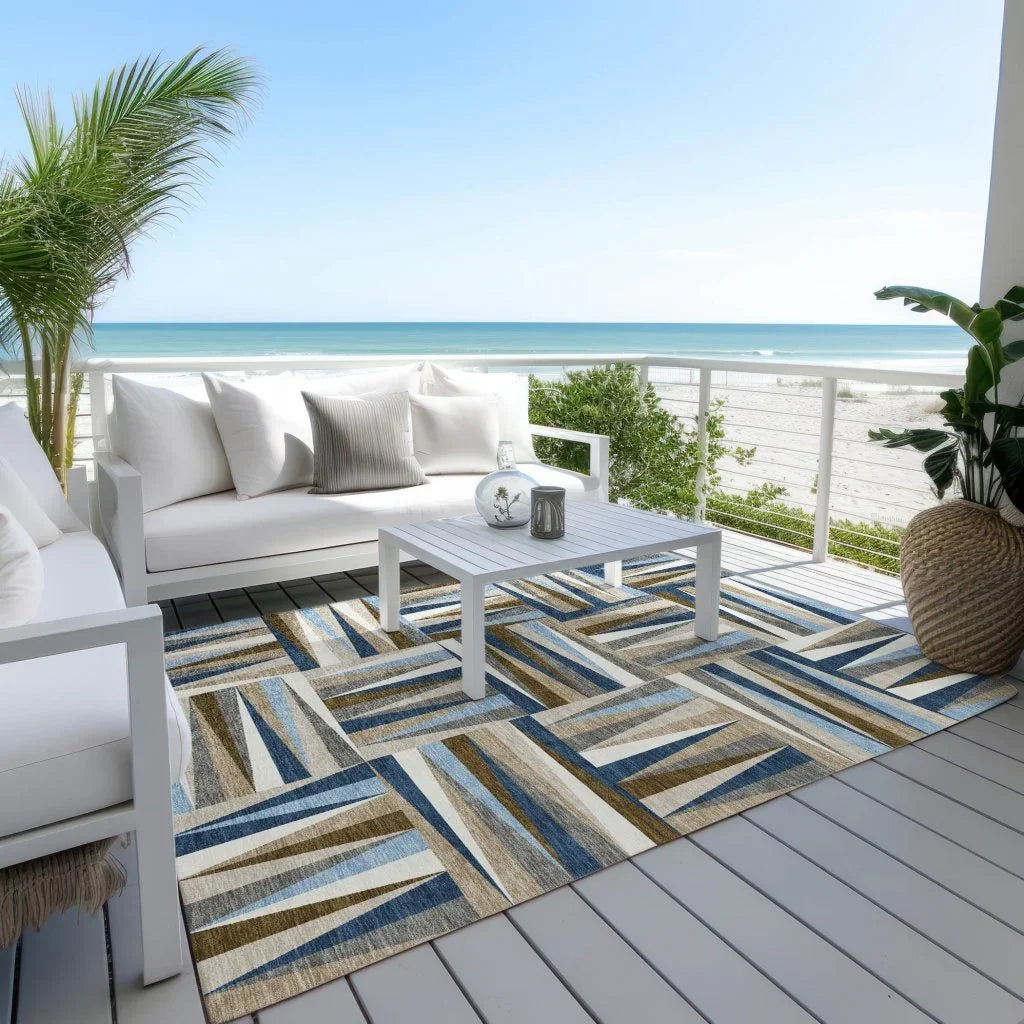 LOOMLAN Rugs Azura Navy Washable Indoor-Outdoor Rug