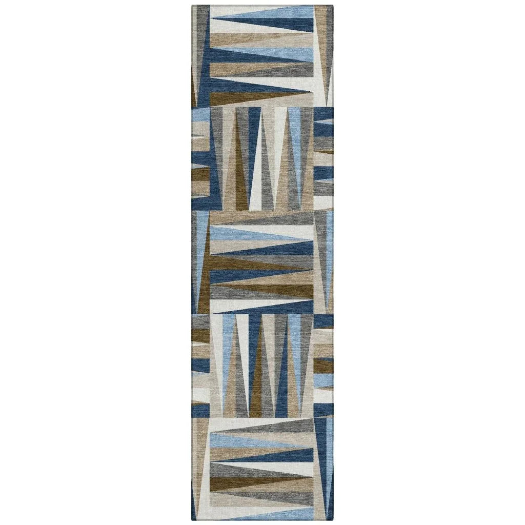 LOOMLAN Rugs Azura Navy Washable Indoor-Outdoor Rug