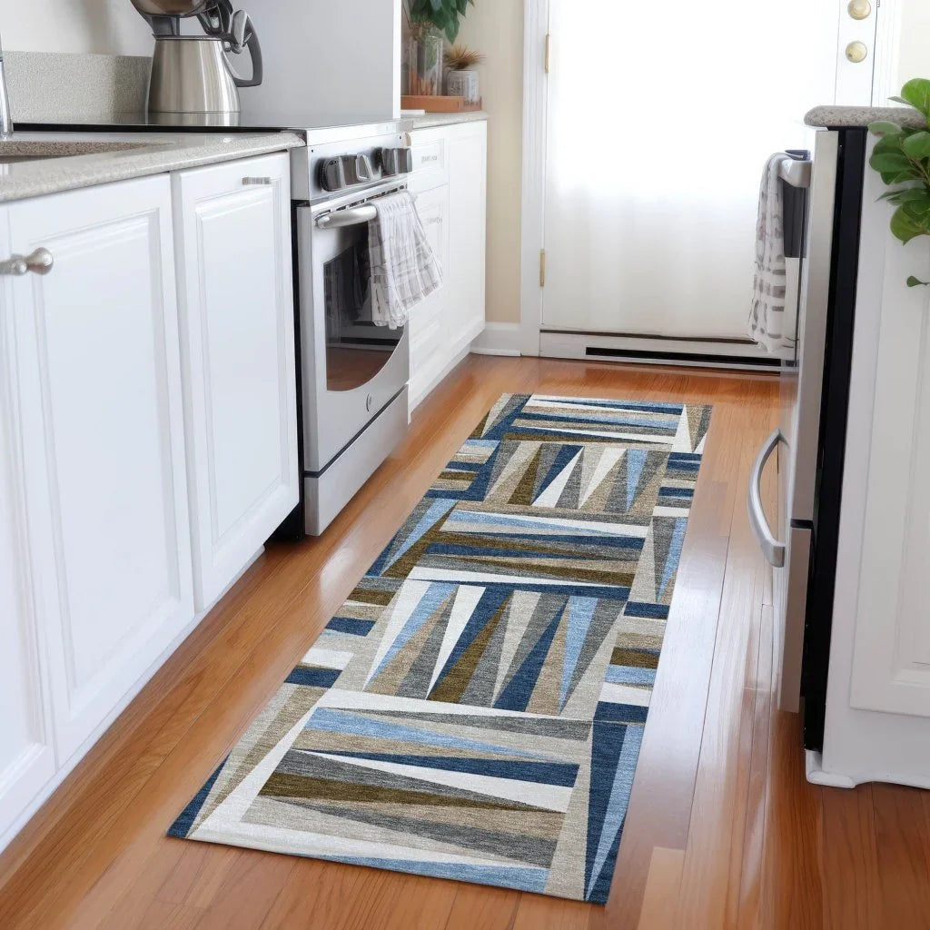 LOOMLAN Rugs Azura Navy Washable Indoor-Outdoor Rug