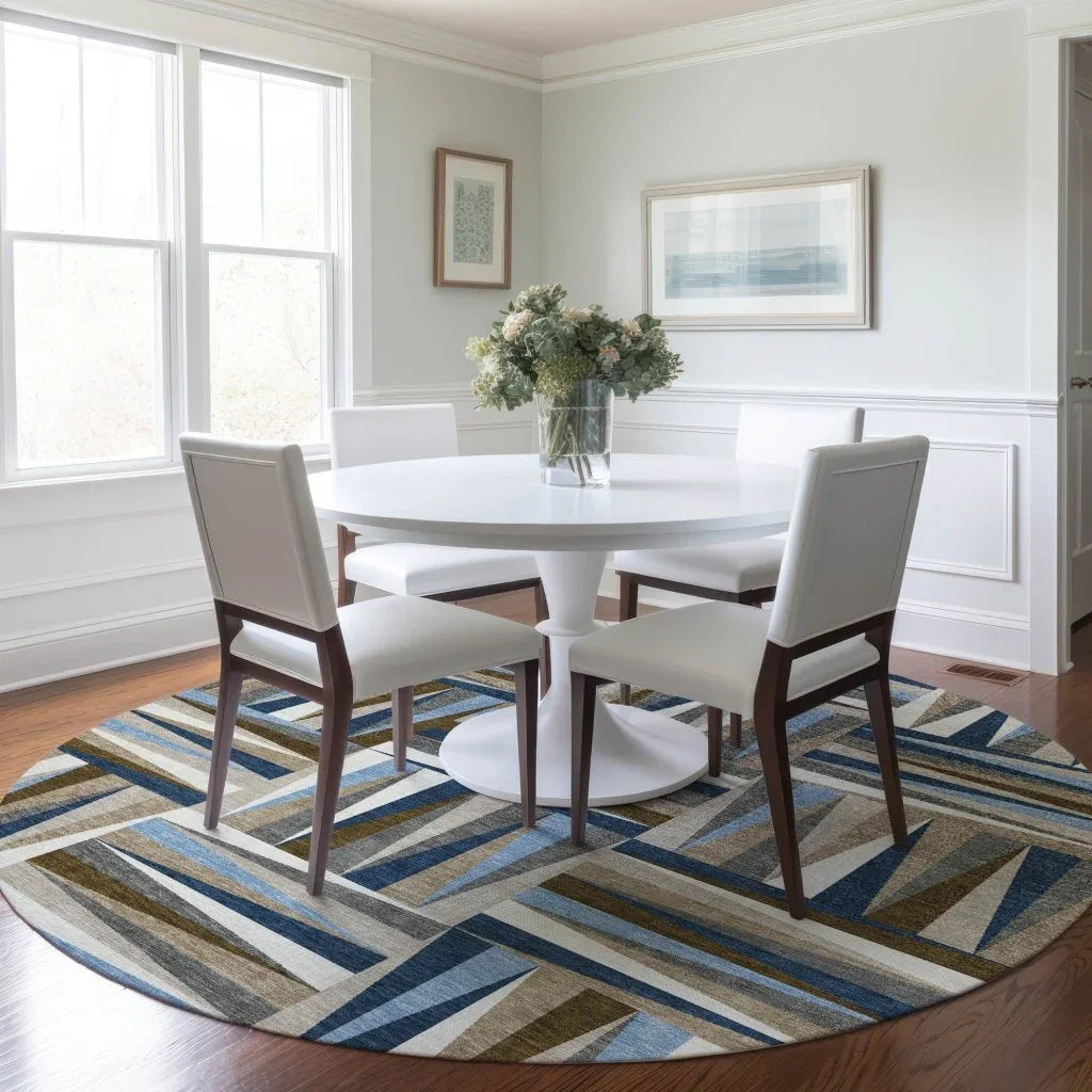 LOOMLAN Rugs Azura Navy Washable Indoor-Outdoor Rug