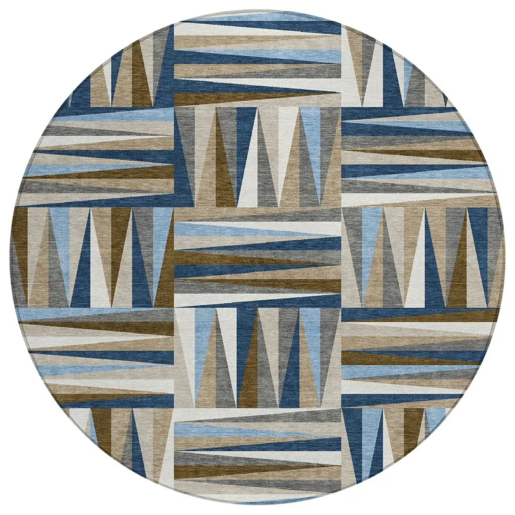LOOMLAN Rugs Azura Navy Washable Indoor-Outdoor Rug