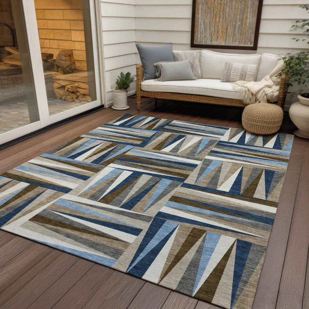 LOOMLAN Rugs Azura Navy Washable Indoor-Outdoor Rug