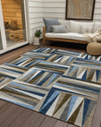 LOOMLAN Rugs Azura Navy Washable Indoor-Outdoor Rug
