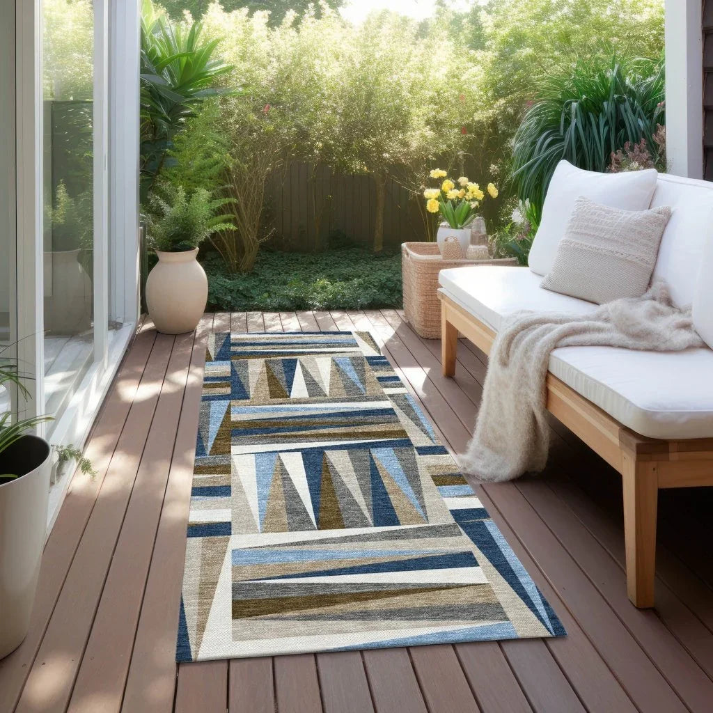 LOOMLAN Rugs Azura Navy Washable Indoor-Outdoor Rug