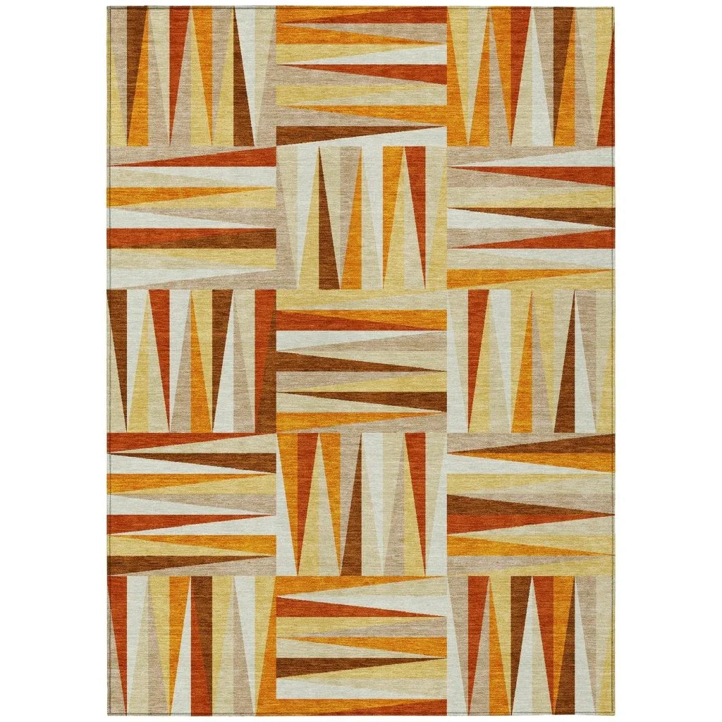 LOOMLAN Rugs Azura Orange Washable Indoor-Outdoor Rug
