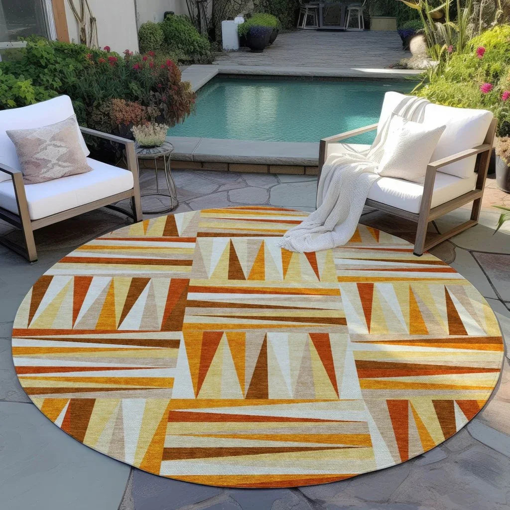 LOOMLAN Rugs Azura Orange Washable Indoor-Outdoor Rug