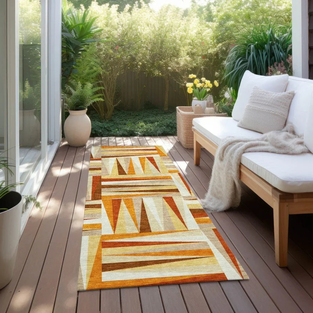 LOOMLAN Rugs Azura Orange Washable Indoor-Outdoor Rug