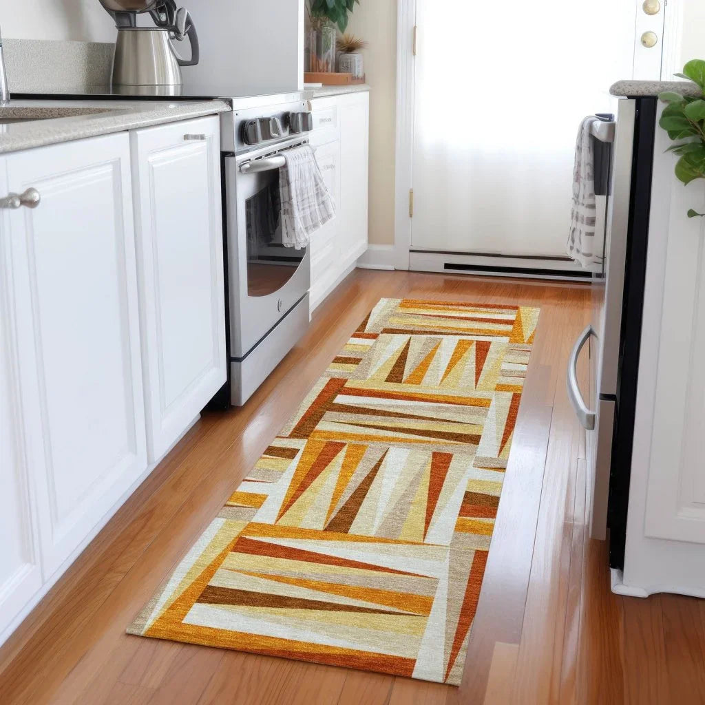 LOOMLAN Rugs Azura Orange Washable Indoor-Outdoor Rug