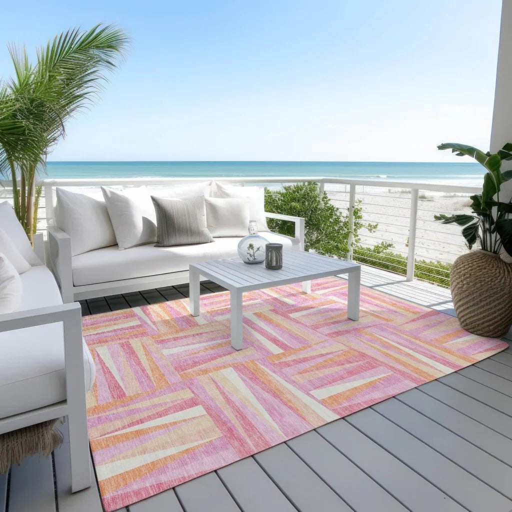 LOOMLAN Rugs Azura Pink Washable Indoor-Outdoor Rug