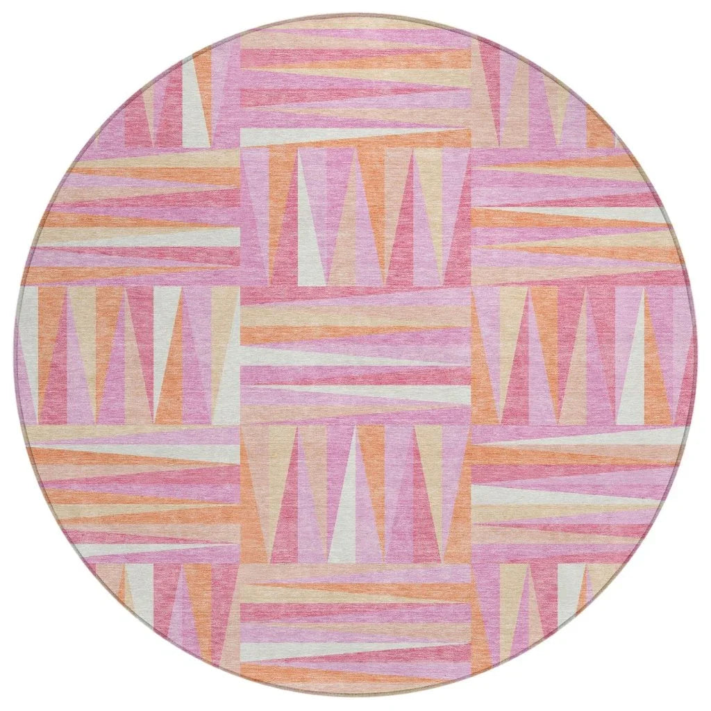 LOOMLAN Rugs Azura Pink Washable Indoor-Outdoor Rug