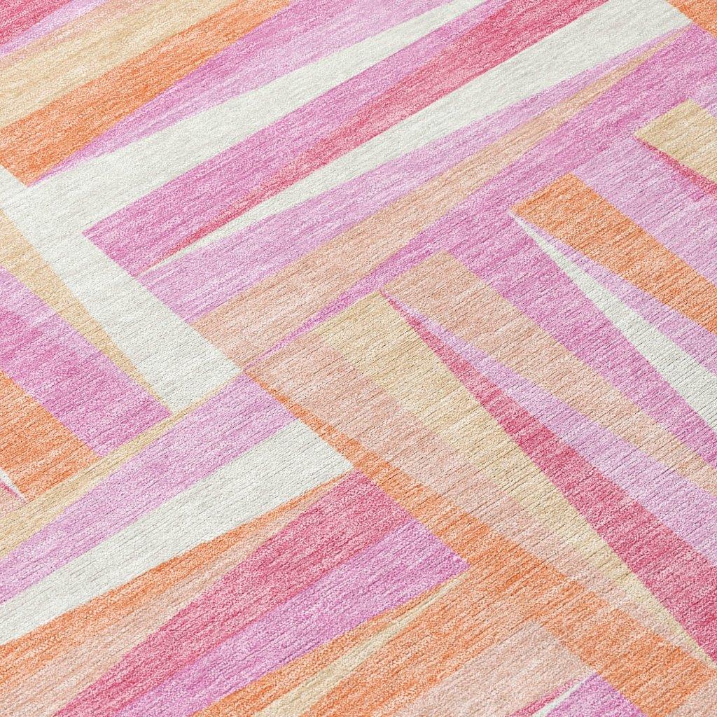 LOOMLAN Rugs Azura Pink Washable Indoor-Outdoor Rug