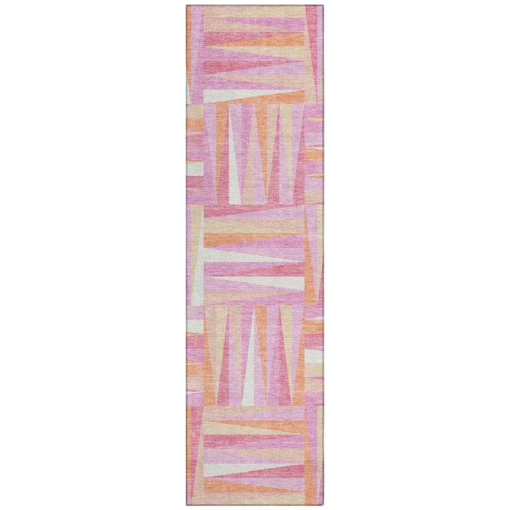 LOOMLAN Rugs Azura Pink Washable Indoor-Outdoor Rug