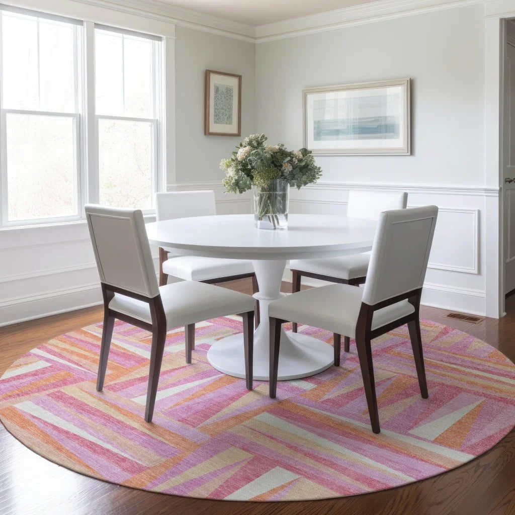 LOOMLAN Rugs Azura Pink Washable Indoor-Outdoor Rug