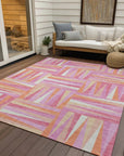 LOOMLAN Rugs Azura Pink Washable Indoor-Outdoor Rug