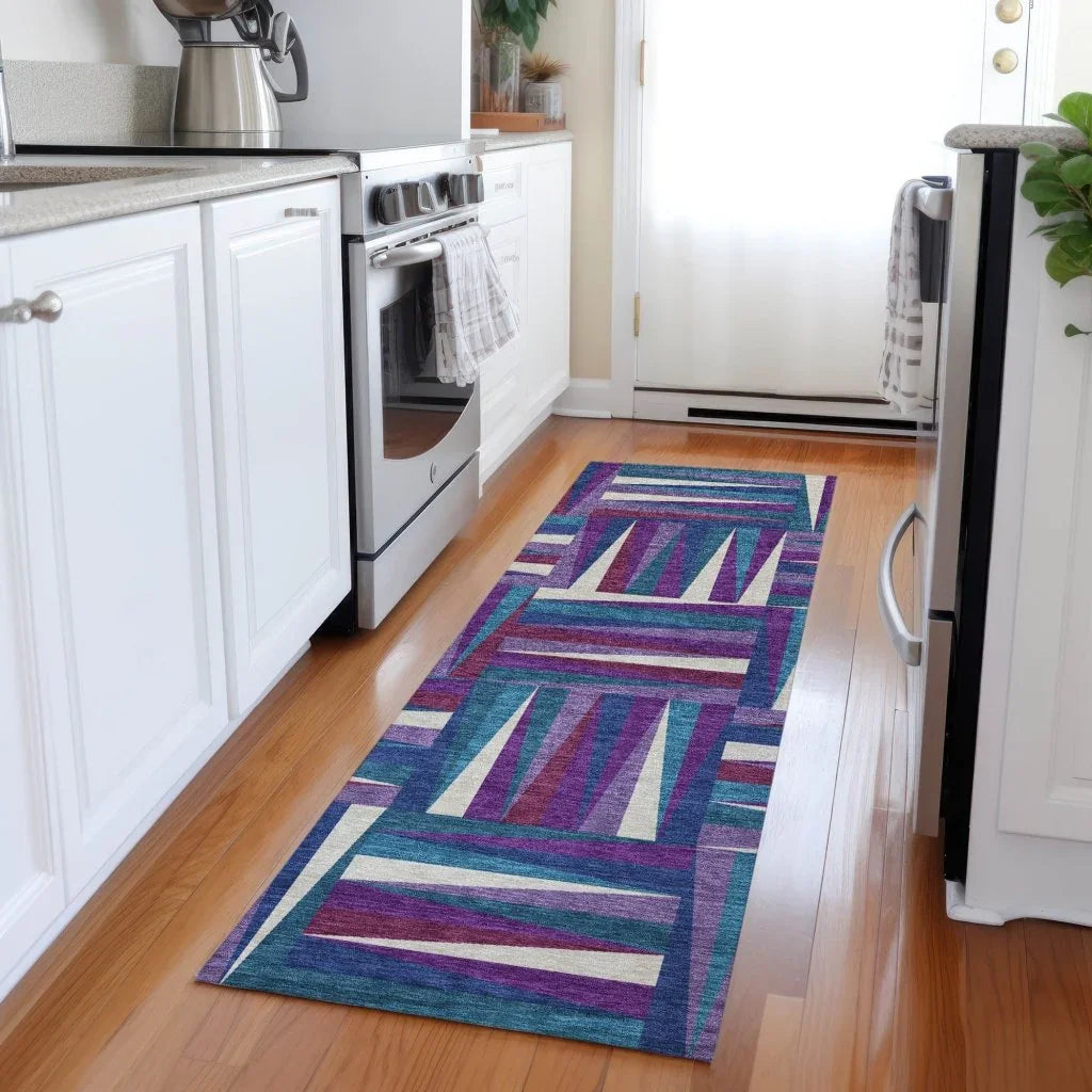 LOOMLAN Rugs Azura Purple Washable Indoor-Outdoor Rug