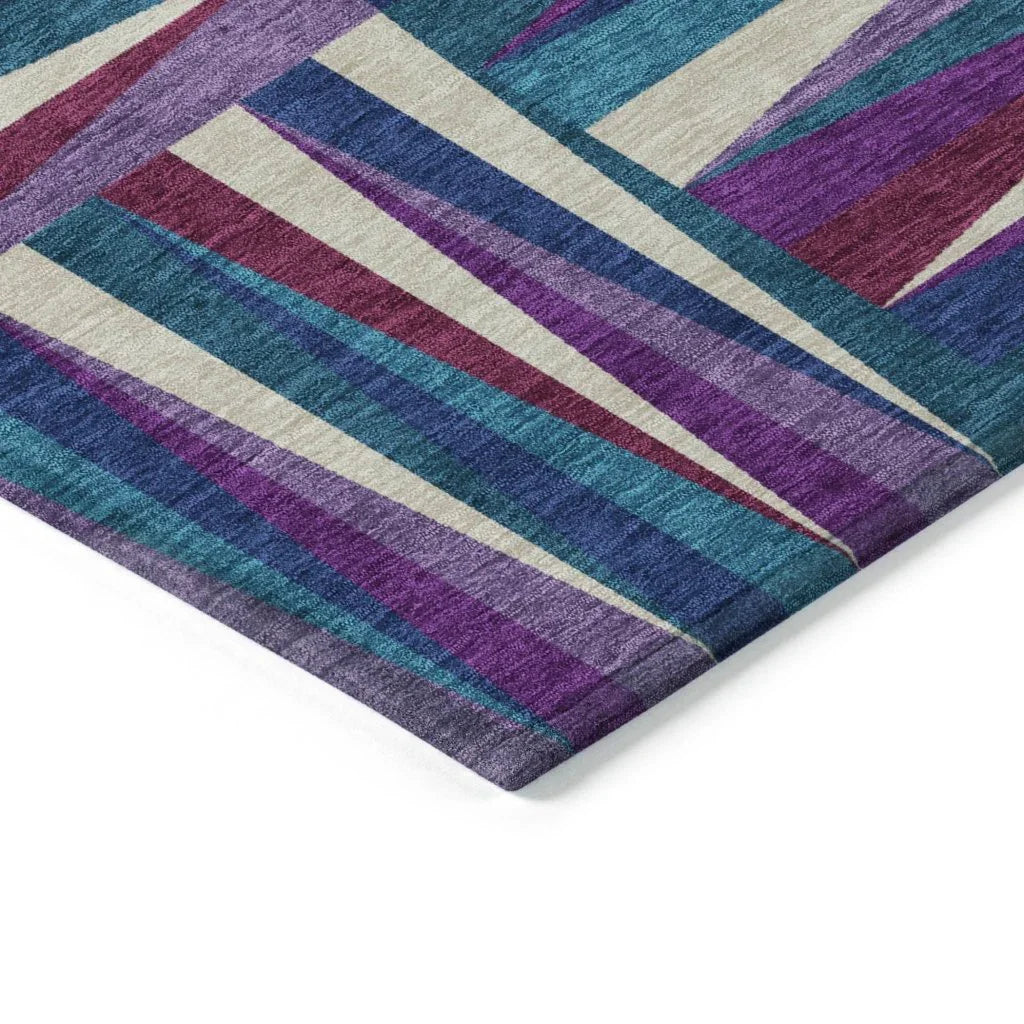 LOOMLAN Rugs Azura Purple Washable Indoor-Outdoor Rug