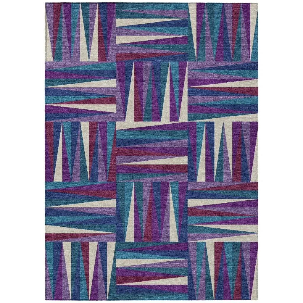 LOOMLAN Rugs Azura Purple Washable Indoor-Outdoor Rug