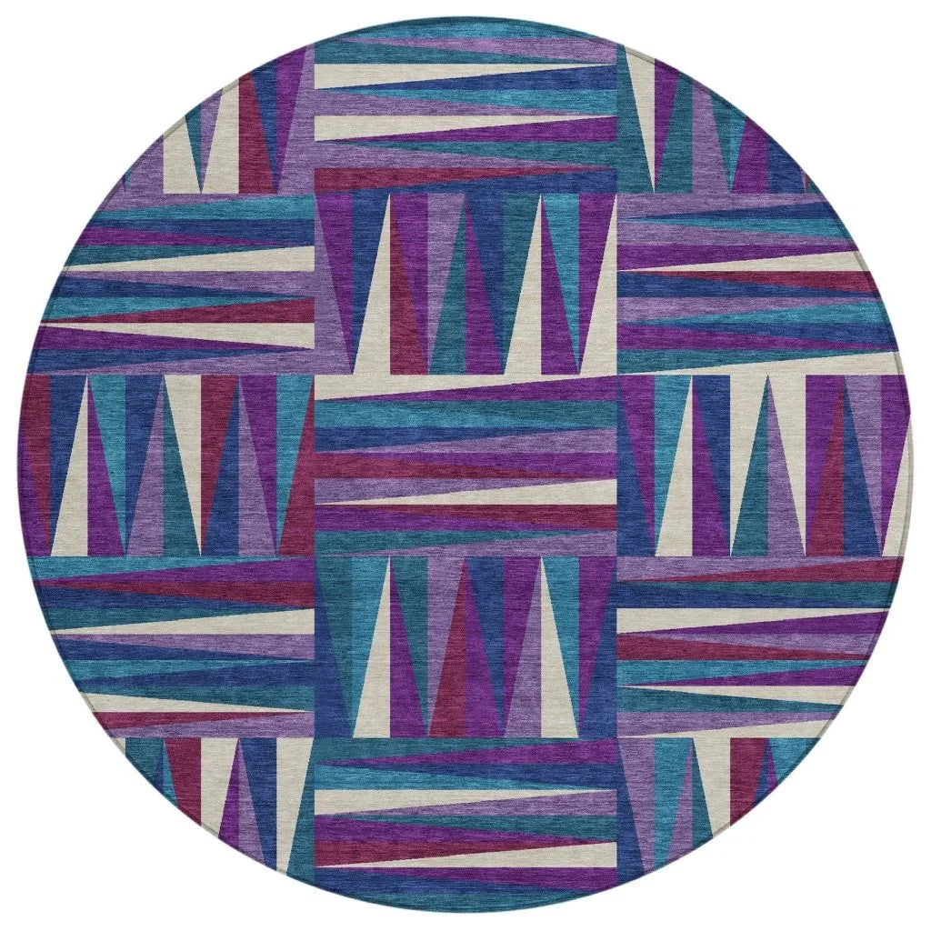 LOOMLAN Rugs Azura Purple Washable Indoor-Outdoor Rug