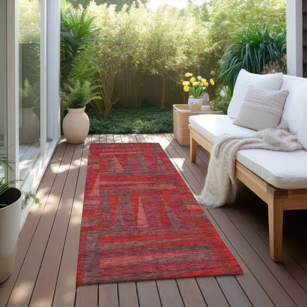 LOOMLAN Rugs Azura Red Washable Indoor-Outdoor Rug