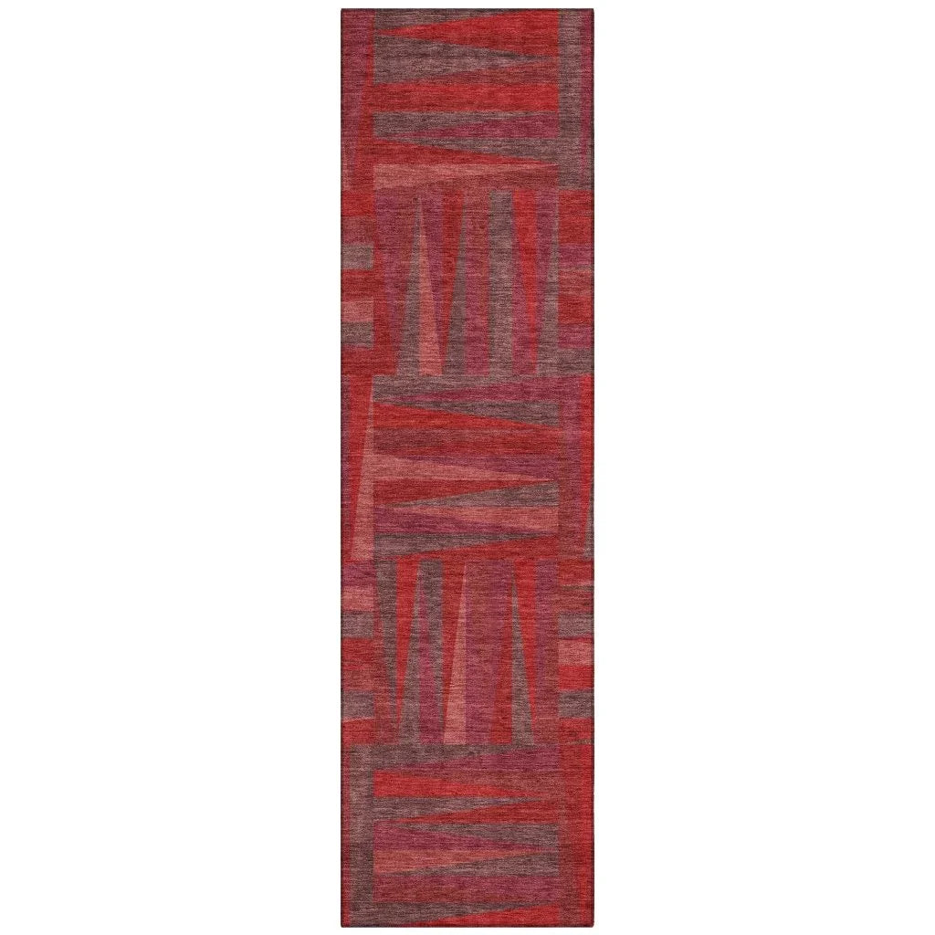 LOOMLAN Rugs Azura Red Washable Indoor-Outdoor Rug