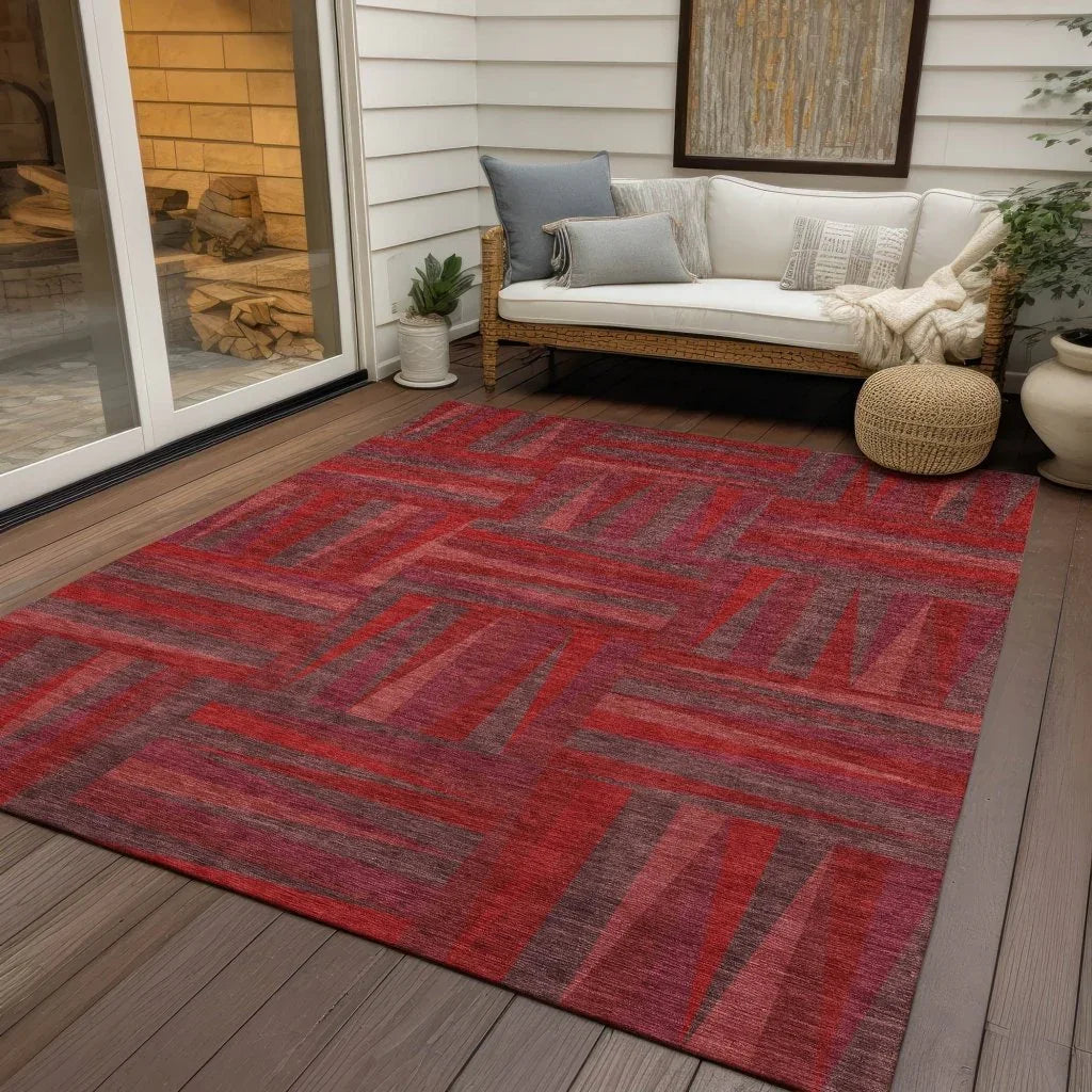 LOOMLAN Rugs Azura Red Washable Indoor-Outdoor Rug