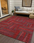 LOOMLAN Rugs Azura Red Washable Indoor-Outdoor Rug