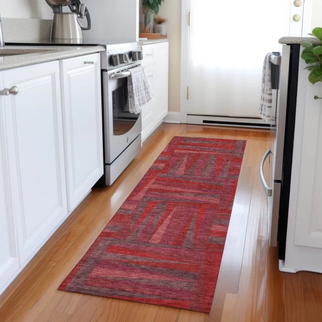 LOOMLAN Rugs Azura Red Washable Indoor-Outdoor Rug