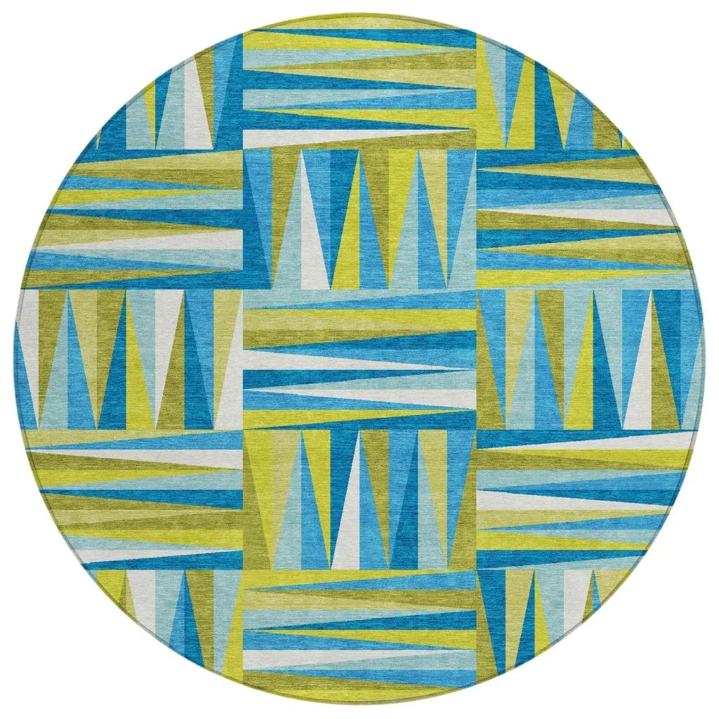 LOOMLAN Rugs Azura Teal Washable Indoor-Outdoor Rug