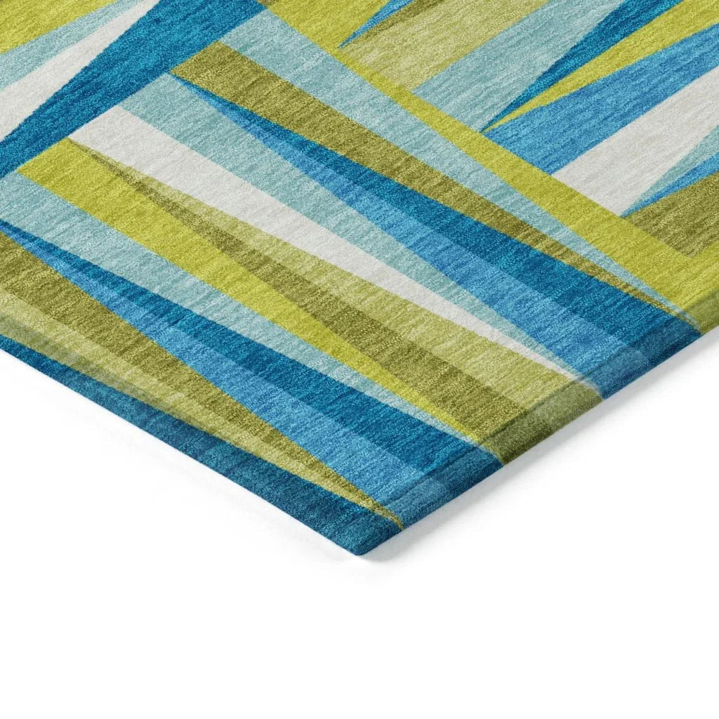 LOOMLAN Rugs Azura Teal Washable Indoor-Outdoor Rug
