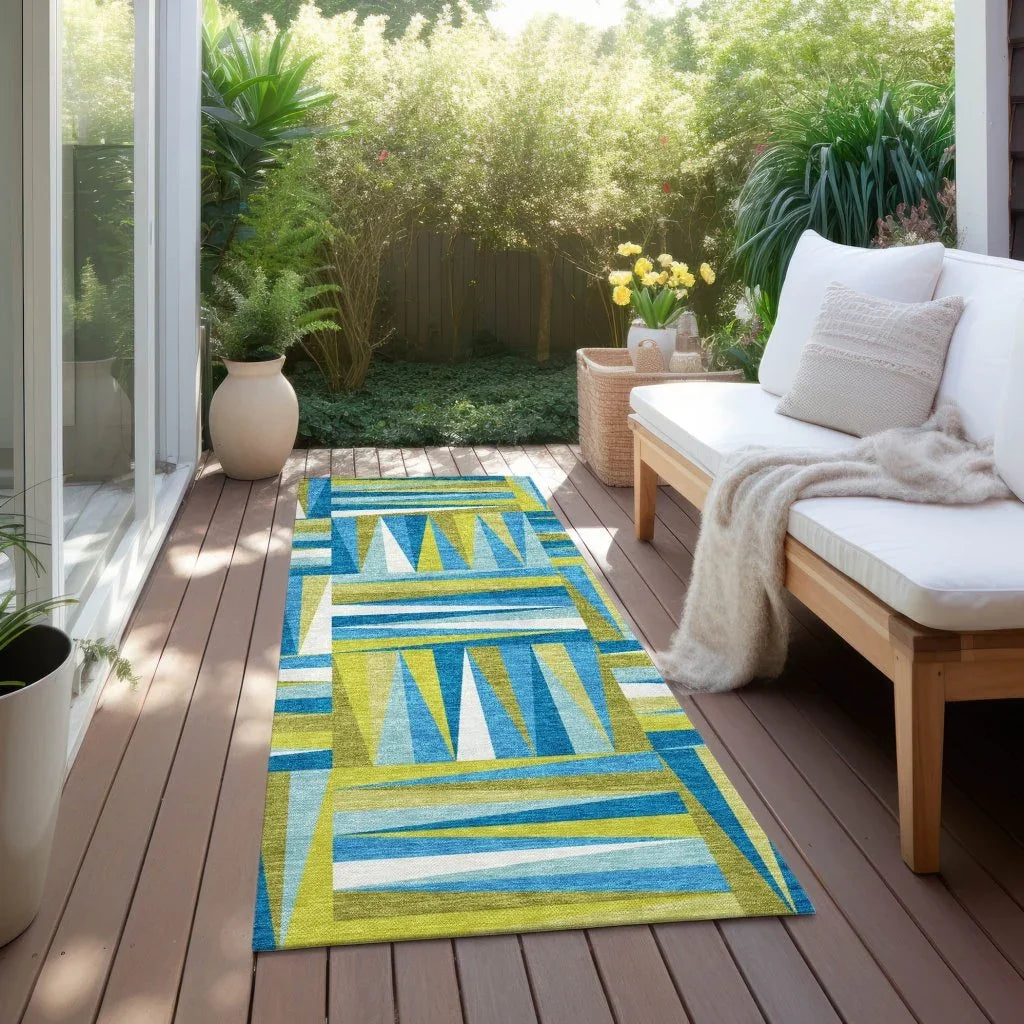 LOOMLAN Rugs Azura Teal Washable Indoor-Outdoor Rug