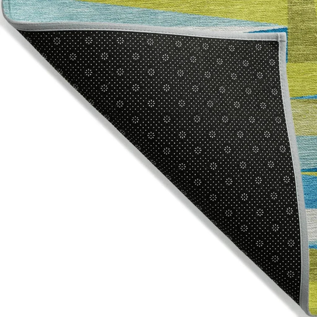 LOOMLAN Rugs Azura Teal Washable Indoor-Outdoor Rug