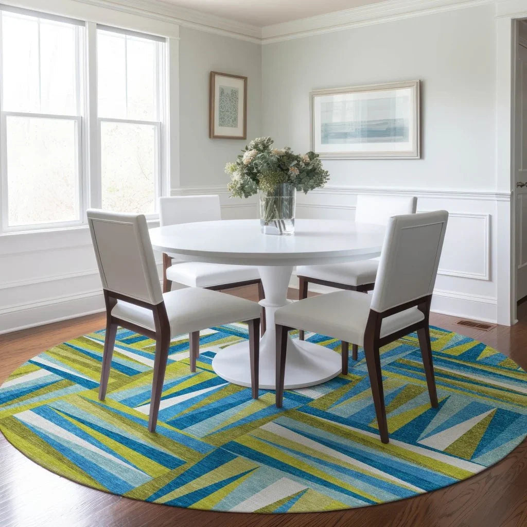 LOOMLAN Rugs Azura Teal Washable Indoor-Outdoor Rug