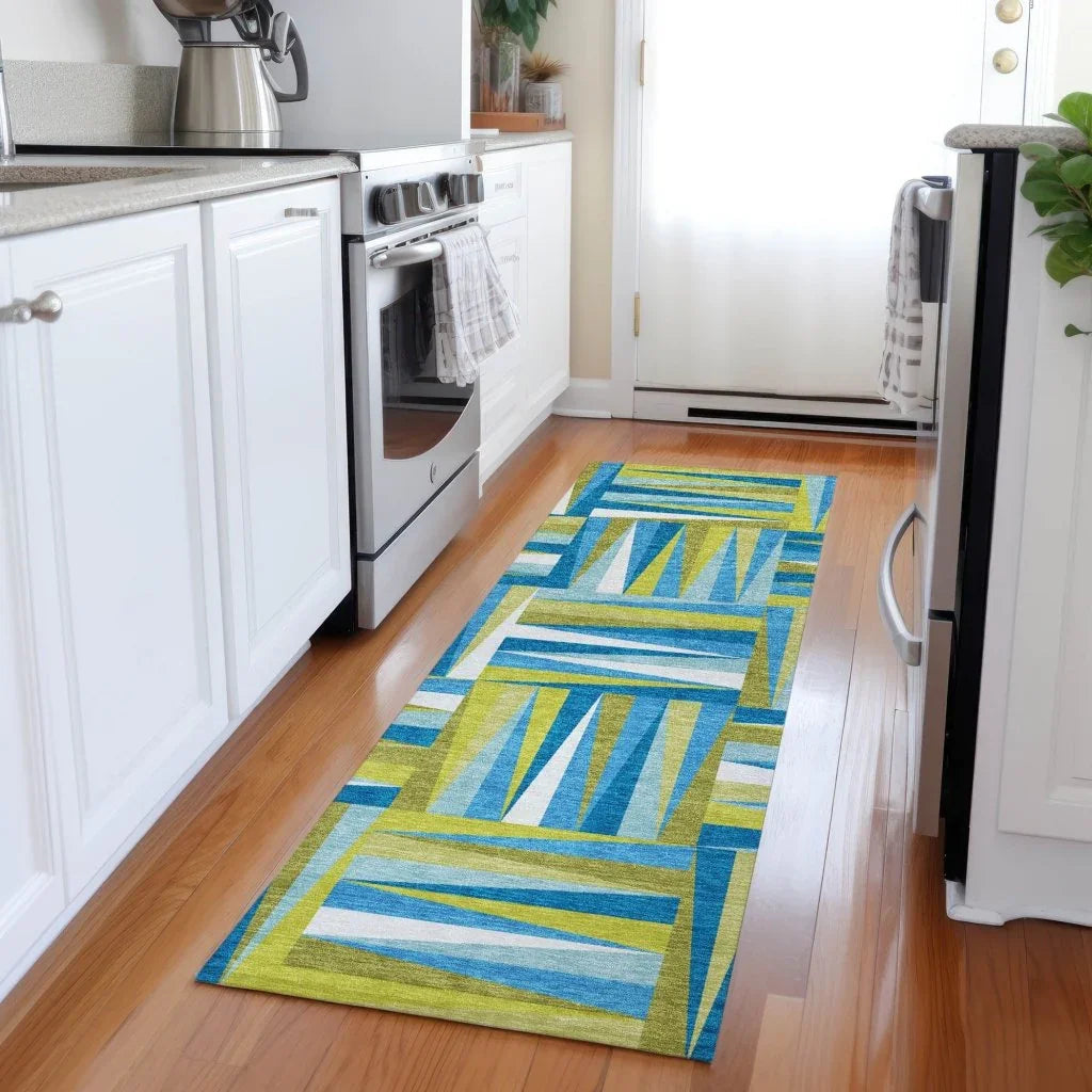 LOOMLAN Rugs Azura Teal Washable Indoor-Outdoor Rug