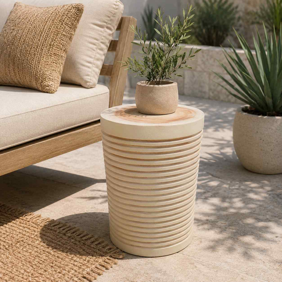 Ade Suar Wooden Outdoor Stool - view 3