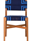 Serene Natural Wood Blue Armless Dining Chair