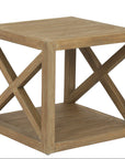 Coastal Teak X Shape Outdoor End Table