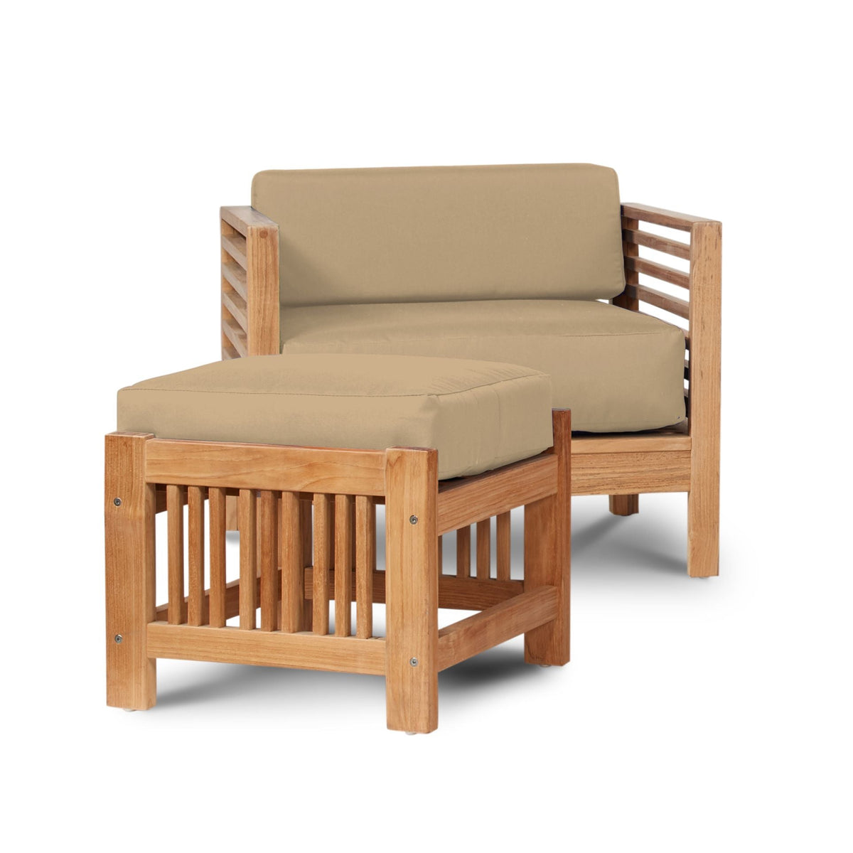 Summer Teak Outdoor Ottoman Sunbrella Cushions -- view 18