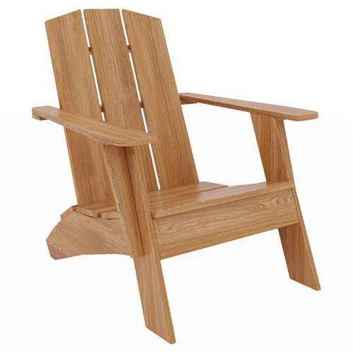 Bainbridge 3PC Teak Deep Outdoor Adirondack Lounge Set - LOOMLAN - HiTeak - Outdoor Accent Chairs