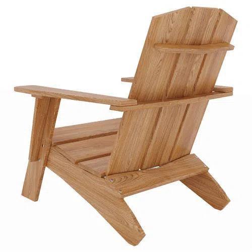 Bainbridge 3PC Teak Deep Outdoor Adirondack Lounge Set - LOOMLAN - HiTeak - Outdoor Accent Chairs