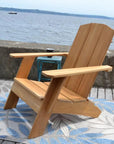 Bainbridge 3PC Teak Deep Outdoor Adirondack Lounge Set - LOOMLAN - HiTeak - Outdoor Accent Chairs