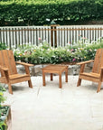 Bainbridge 3PC Teak Deep Outdoor Adirondack Lounge Set - LOOMLAN - HiTeak - Outdoor Accent Chairs