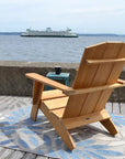 Bainbridge 3PC Teak Deep Outdoor Adirondack Lounge Set - LOOMLAN - HiTeak - Outdoor Accent Chairs
